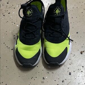 Vibrant Lime and Black Kids Sneakers